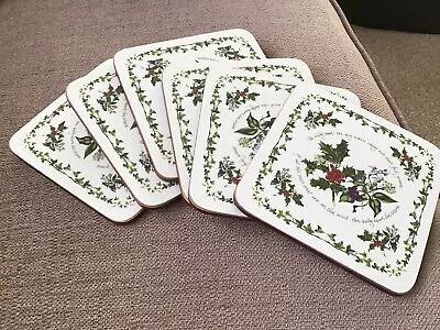 Buy Portmeirion Holly & Ivy 6 Drinks Coasters  Vgc • 12£