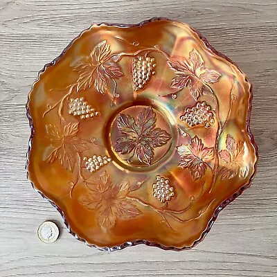 Buy Vintage Irredescent Gold Lustre Ware Carnival Glass Fruit Bowl • 19.99£