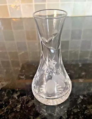 Buy Small Clear Cut Glass Vase 11cm High • 0.99£