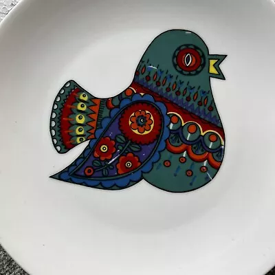 Buy Vintage Portuguese Ceramic Plate With Vivid Bird Design • 12.50£