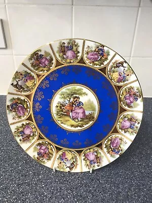 Buy Vintage Adler Bavarian Love Story Gilded JWK Blue And Gold Decorative Plate • 25£