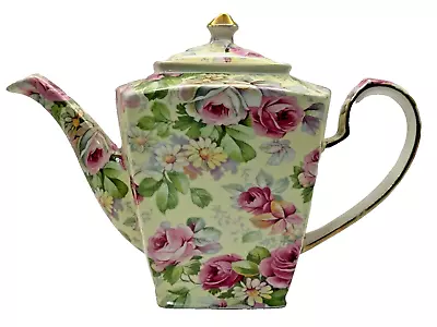 Buy Vintage Arthur Wood England Chintz China Floral Flowers Roses Teapot • 60.58£