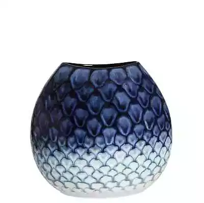 Buy Poole Pottery Blue Ocean 26CM Purse Vase New In Box • 124.95£