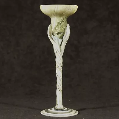 Buy Krosno Jozafina Art Glass Candle Holder Mottled Glass + Twist Stem From Poland • 15£