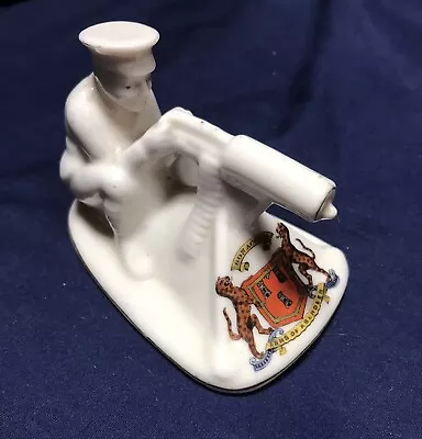 Buy WW1 Arcadian Crested China Tommy & His Machine Gun - Arms Of Aberdeen Rare • 24.99£