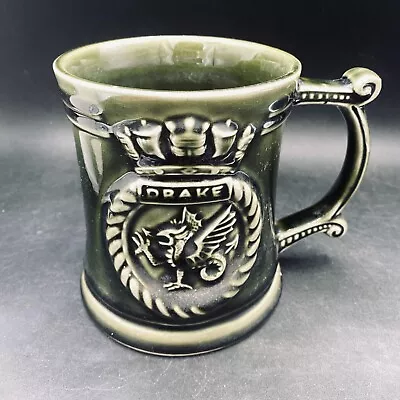 Buy Tankard Devonway Kingsbridge Pottery Crest DRAKE Dragon Green 5  Glazed Mug • 17.47£