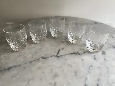 Buy Set Of 5 Vintage Crystal Glass Whisky Or Water Tumblers Glasses • 20£