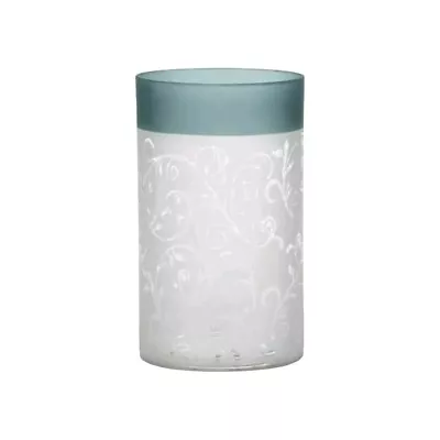 Buy Yankee Candle Holder - Teal Vine Frosted Glass Jar Holder / Vase NEW • 15£