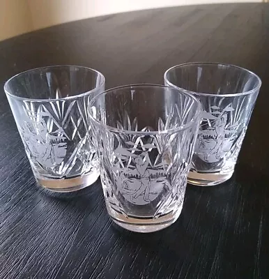 Buy Three Edinburgh Crystal Shot Glasses With Golf Etchings Excellent Condition  • 19.99£