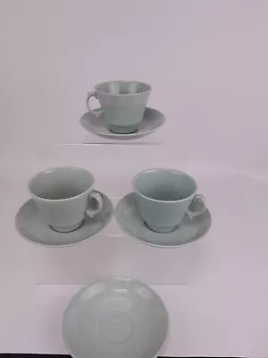 Buy Vintage Woods Ware Beryl Green 3 Teacups And 4 Saucers  Utility China • 12.50£