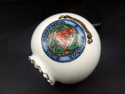 Buy Goss Crested China - CARNARVONSHIRE - Crinkle Top Ball Vase - Goss. • 7£