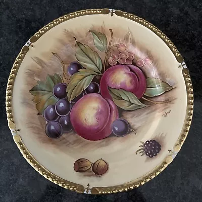 Buy AYNSLEY Orchard Gold Large 26 Cm Cabinet Plate With Gold Beading VGC D Jones • 85£