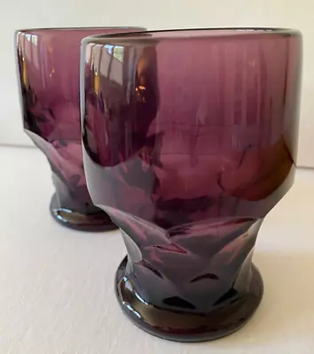 Buy Viking Amethyst Purple Glass Georgian Tumblers Pair Set Of 2 Honeycomb 5  Lovely • 27.96£