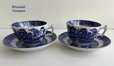 Buy Pair Woodsware Willow Cups & Saucers - Good Condition • 14.99£