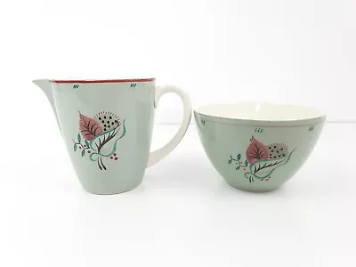 Buy Vintage Poole Pottery Almond Pattern Sugar Bowl & Milk Jug • 17.99£