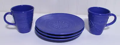 Buy Pfaltzgraff  Wyngate Blue  Salad Plates And Mugs Lot • 23.29£