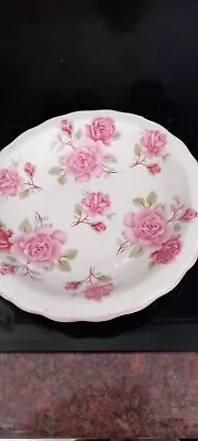 Buy Vintage Fenton Bone China  Trinket Dish Rose Floral. 6  Dia • 12£