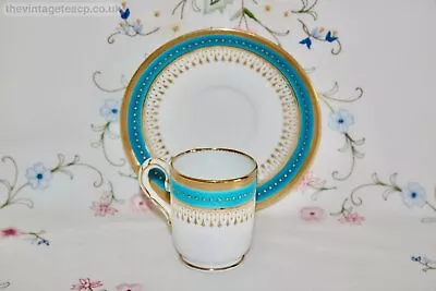 Buy RARE Antique C1800 Minton Tea Set Fine China Turquoise Jewelled Gold Coffee Cup • 120£