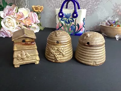Buy Job Lot 3 Vintage CHARMOUTH POTTERY Honey Pots Bee Decoration 2 Sealed • 14.99£