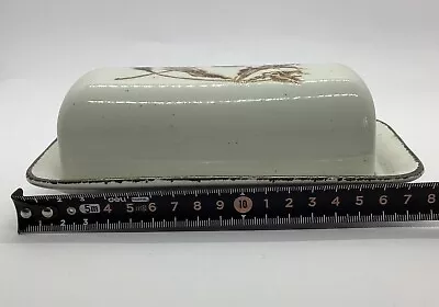 Buy Eve Midwinter Stonehenge Wild Oats Butter Dish And Cover MCM Stoneware Oblong • 20£