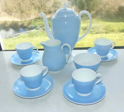 Buy Wedgwood Bone China 11PC Coffee Pot Cups Saucers Plates Jug Bowl Sky Blue C1950s • 28£