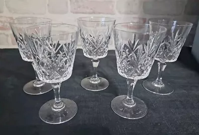 Buy 5 X Vintage Lead Crystal Wine Glasses • 12£