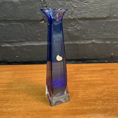 Buy Vintage Collezione Cobalt Blue Glass Lead Crystal Vase B83 • 17.99£