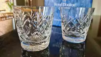 Buy Royal Doulton Crystal Georgian Tumbler Glasses X 2 Whisky Water • 11.50£