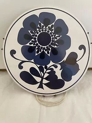 Buy Jersey Pottery Hand Printed Blue Floral Trivet Stand Vintage Unused • 12£