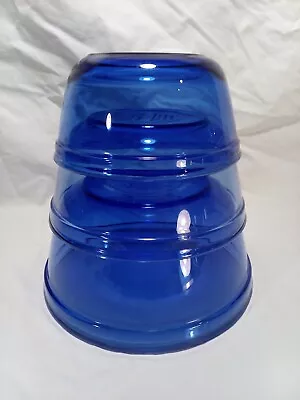 Buy Vintage Set 3 Anchor Hocking Ovenware Cobalt Blue Glass Nesting Mixing Bowls • 18.64£