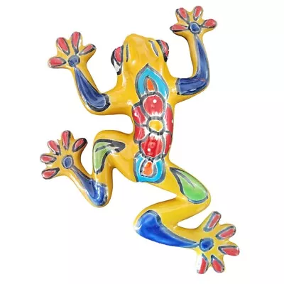 Buy Talavera  Style Hand Made Ceramic Large Frog Wall Decor Hanging Folk Art • 13.27£