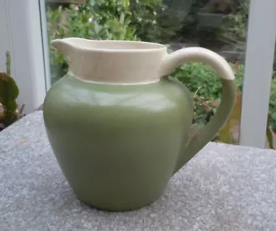 Buy Vintage Devonmoor Pottery  Green Two Pint Jug Country Farmhouse • 8.50£