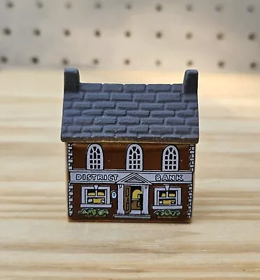 Buy Vintage Wade England Whimsey On Why District Bank 1980-87 Village Mini Building • 28£