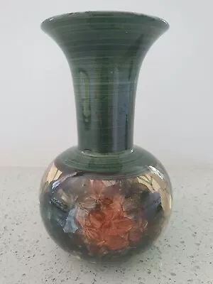 Buy JERSEY POTTERY HAND PAINTED GREEN VINTAGE VASE 15CM (6inch) • 9.99£