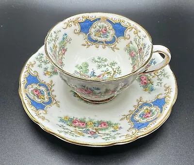 Buy Vintage EB Foley Blue BROADWAY Bone China Tea Cup & Saucer • 23.30£