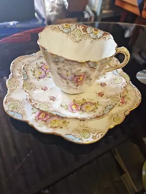 Buy Antique Paragon Tea Cup, Saucer & Plate | With Flowers | • 24.50£