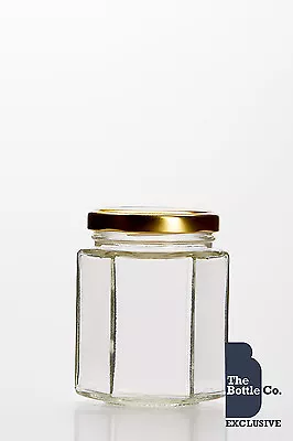 Buy X 72 8oz HEX HEXAGONAL CANDLE SWEETS GLASS JAM PRESERVE CHUTNEY PICKLES JAR • 43.60£