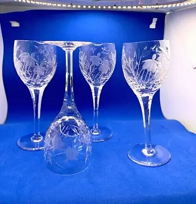 Buy STUART CRYSTAL CASCADE FUCHSIA 7  WINE GLASSES -  3 Still Available • 20£