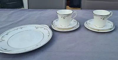 Buy 2 X Vintage Royal Grafton Fine Bone China Tea Cup Saucers Camille & Server Plate • 18£
