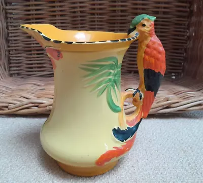 Buy Burleigh Ware Art Deco Parrot Jug, Orange Feathers, 1930s, 4902 • 48£