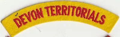 Buy Devon Territorials (Royal Devon Yeomanry) :  Embroidered Cloth Shoulder Title • 5.50£