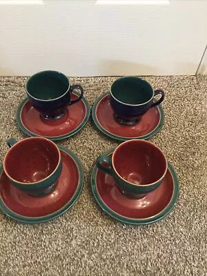 Buy Vintage Denby  Stone Ware England 4 X  Cups And 4 X Saucers All In GC • 15£