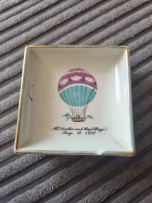 Buy Rare Limoges Porcelain De Paris France SADLER PAGET Hot Air BalloonSqaure Dish • 4£