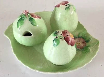 Buy Vintage Carlton Ware Cruet Set Green Floral Pattern FREE P&P • 17.99£