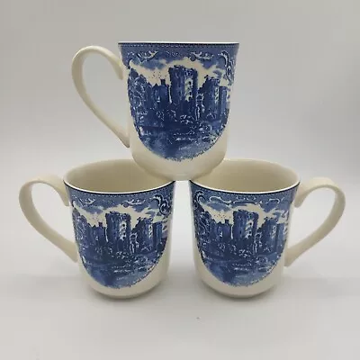 Buy Johnson Brothers Old Britain Castles Mugs Ragland 1792 Set Of 3 Earthenware Blue • 22.36£