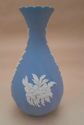 Buy Vintage WEDGWOOD Blue Jasperware Bud Vase - Floral • 4.99£