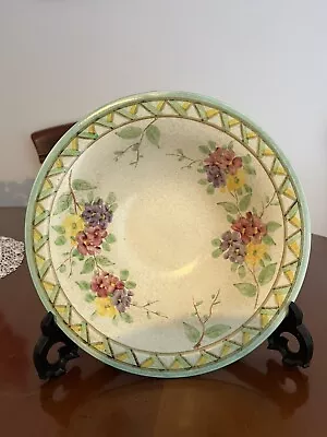 Buy Vintage Edward Radford Studio Pottery Bowl Floral & Art Deco Design 1930s • 34.99£