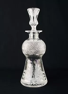 Buy Edinburgh Crystal Cut Glass Thistle Decanter Signed  12 2/8    30.8 Cm Tall • 189£
