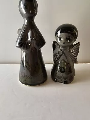 Buy Vintage Tonala Mexican Pottery Pair Angel Candle Holder & Figurine 8.5  And 6  • 29.36£