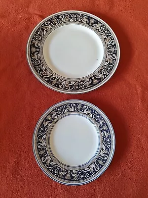 Buy Wedgewood Florentine Dark Blue Large Dinner Plate And Salad Plate • 25£